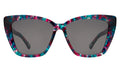 Front view of Barcelona Sunglasses in Cosmic/Grey Flat