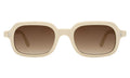 Front view of Berlin Sunglasses in Cream/Brown Gradient