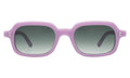 Front view of Berlin Sunglasses in Matte Lilac/Olive Gradient