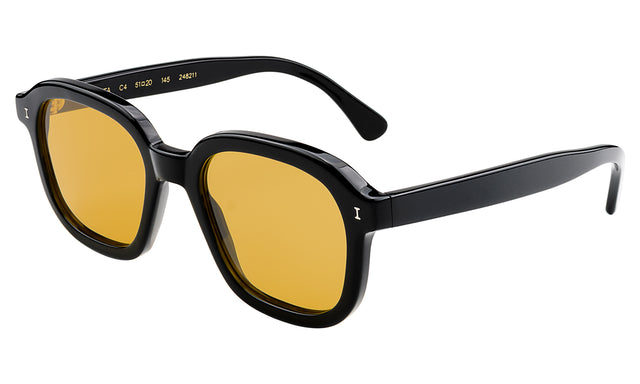 Bogota Sunglasses side view in Black / Honey Flat See Through