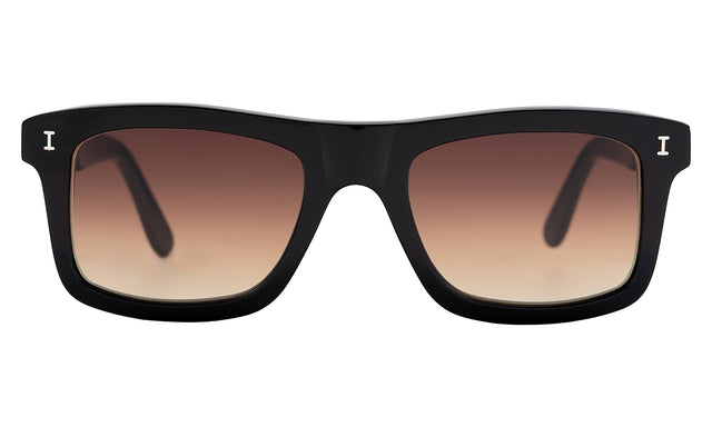 Catania Sunglasses front view in Black with Brown Flat Gradient
