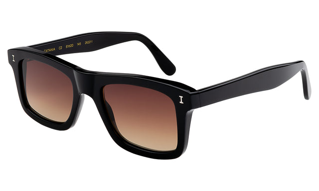Catania Sunglasses side view in Black / Brown Flat Gradient