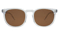 Front view of Eldridge 56 Sunglasses in Clear/Brown Flat