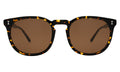 Front view of Eldridge 56 Sunglasses in Flame/Brown Flat
