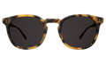 Front view of Eldridge Sunglasses in Matte Tortoise/Grey Flat