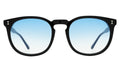 Front view of Eldridge 56 Sunglasses in Black/Blue Flat Gradient See Through