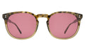 Front view of Eldridge 56 Sunglasses in Kale/Plum Flat See Through