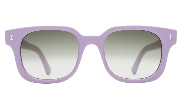 Ellison Sunglasses front view in Matte Lavender with Olive Flat Gradient