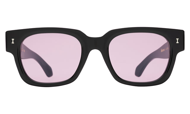 Francesco Sunglasses front view in Black with Plum See Through