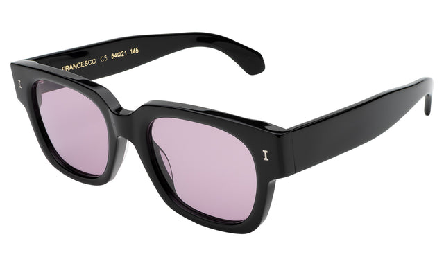 Francesco Sunglasses side view in Black / Plum See Through