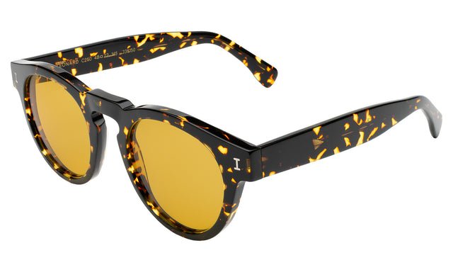 Leonard Sunglasses side view in Flame / Honey See Through
