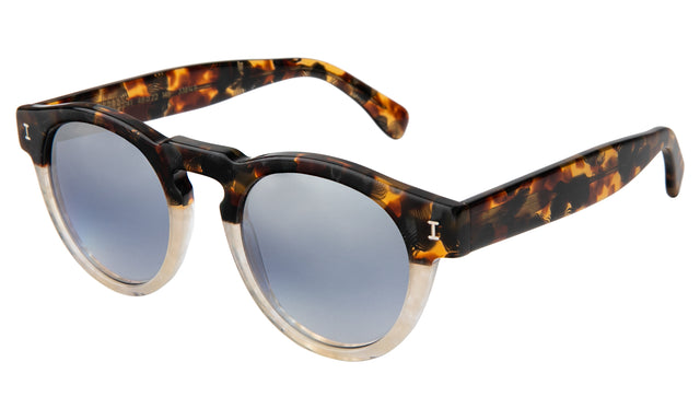 Leonard Sunglasses side view in H/H Maple Bone / Silver Mirror Gradient