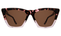 Front view of Lisbon Sunglasses in Cherry Blossom/Brown