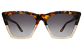 Front view of Lisbon Sunglasses in H/H Maple Bone/Grey Gradient