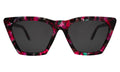 Front view of Lisbon Sunglasses in Hibiscus/Grey