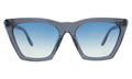 Front view of Lisbon Sunglasses in Stardust/Blue Gradient See Through