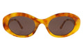Front view of Luna Sunglasses in Amber/Brown Flat