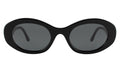 Front view of Luna Sunglasses in Black/Grey Flat