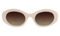Front view of Luna Sunglasses in Cream/Brown Flat Gradient