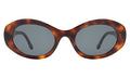 Front view of Luna Sunglasses in Havana/Grey Flat