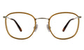 Front view of Mayfair Optical in Saddle/Silver/Optical