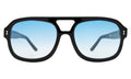 Front view of Memphis Sunglasses in Black/Blue Gradient See Through