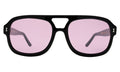 Front view of Memphis Sunglasses in Black/Plum See Through