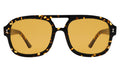Front view of Memphis Sunglasses in Flame/Honey See Through