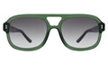 Front view of Memphis Sunglasses in Pine/Grey Gradient