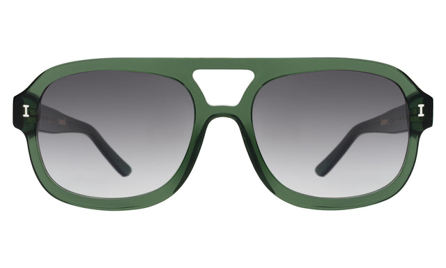 Memphis Sunglasses front view in Pine with Grey Gradient