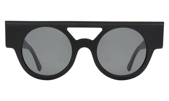 Meyer (15 Year Anniversary) Sunglasses front view in Matte Black with Grey Flat