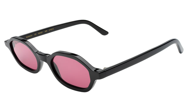 Munich Sunglasses side view in Black / Plum Flat See Through