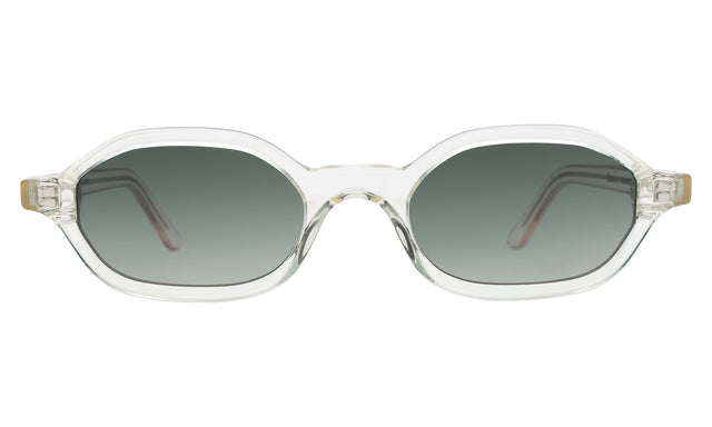 Munich Sunglasses front view in Champagne with Olive Flat Gradient