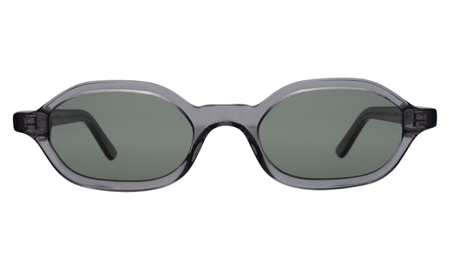 Munich Sunglasses front view in Mercury with Olive Flat