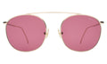 Front view of Mykonos II Sunglasses in Rose Gold/Plum Flat See Through