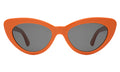Front view of Pamela Sunglasses in Aperol/Grey Flat
