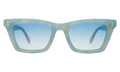 Front view of Portugal Sunglasses in Celeste/Blue Flat Gradient See Through