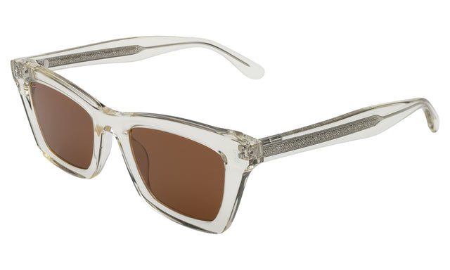 Portugal Sunglasses side view in Champagne / Brown Flat