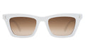 Front view of Portugal Sunglasses in White/Brown Flat Gradient