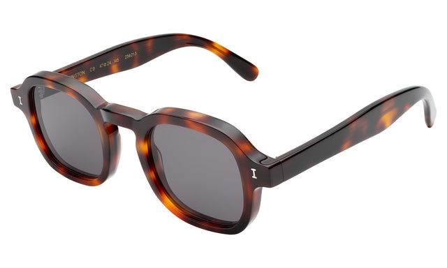 Washington Sunglasses side view in Havana / Grey Flat