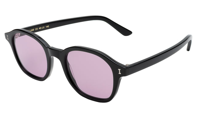 William Sunglasses side view in Black / Plum See Through
