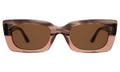 Front view of Wilson Sunglasses in Dusty Peach/Brown Flat