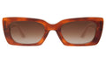 Front view of Wilson Sunglasses in Red Havana/White/Brown Flat Gradient