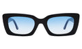 Front view of Wilson Sunglasses in Black/Blue Flat Gradient See Through