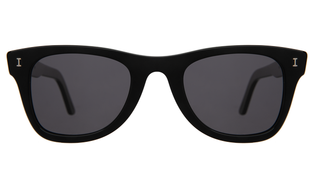 Austin Sunglasses front view in Black with Grey Flat