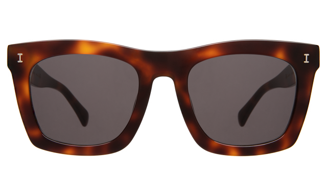 Charleston Sunglasses front view in Havana with Grey Flat
