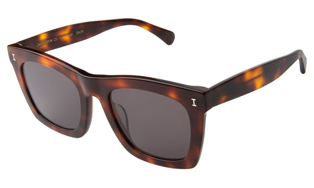 Charleston Sunglasses side view in Havana / Grey Flat