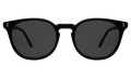 Front view of Eldridge 56 Sunglasses in Black/Grey Flat