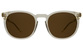 Front view of Eldridge 56 Sunglasses in Champagne/Brown Flat