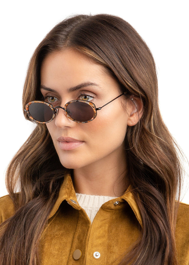 wearing Ravello II Sunglasses Butterscotch/Black